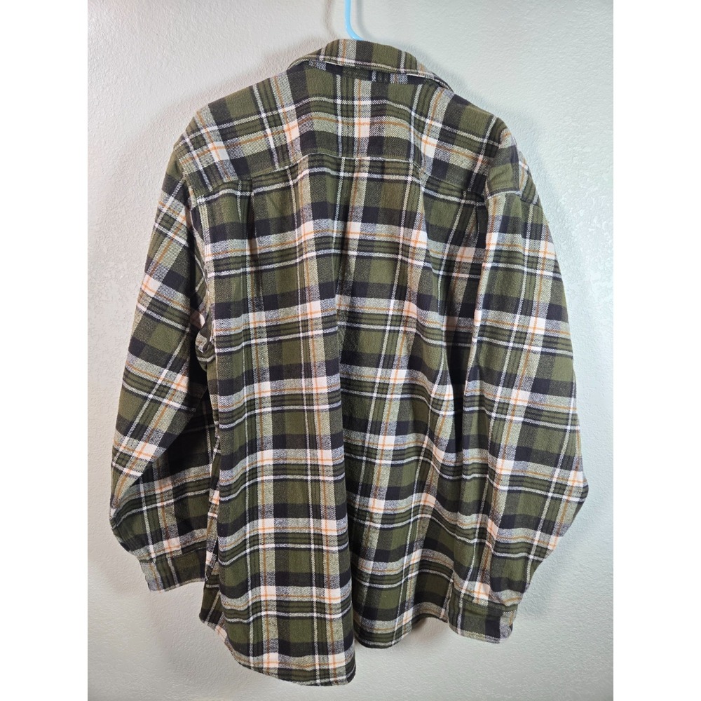 SCHMIDT Workwear Carpenter Men's Plaid Flannel Button Up Shirt Brown Cotton 2XLT - Picture 7 of 7